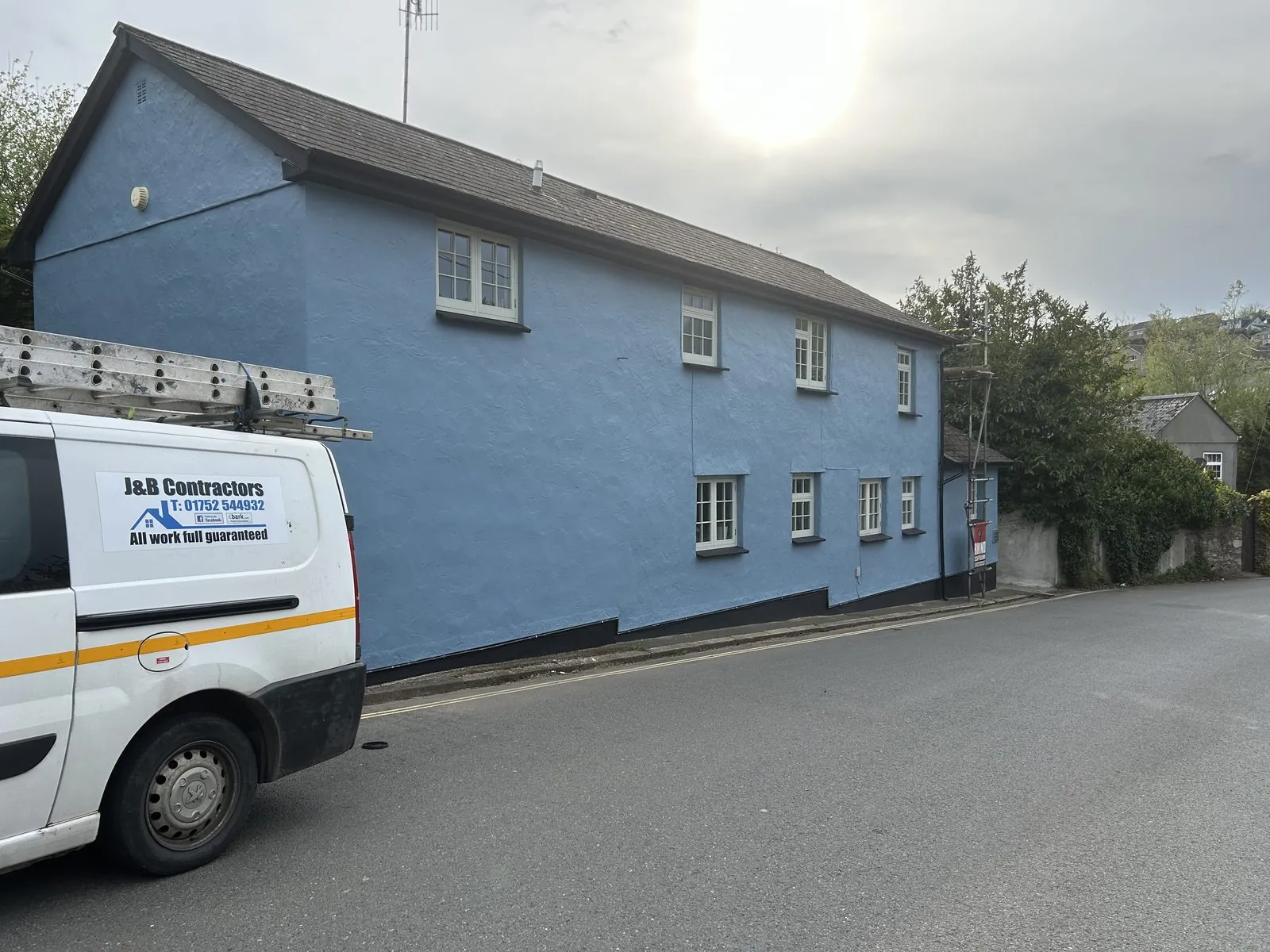 Exterior painting of a detached house in Treverbyn